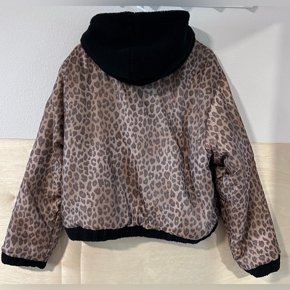 PINK Victoria’s Secret Plush Teddy Hooded Bomber Jacket Black Size XL - Picture 6 of 16